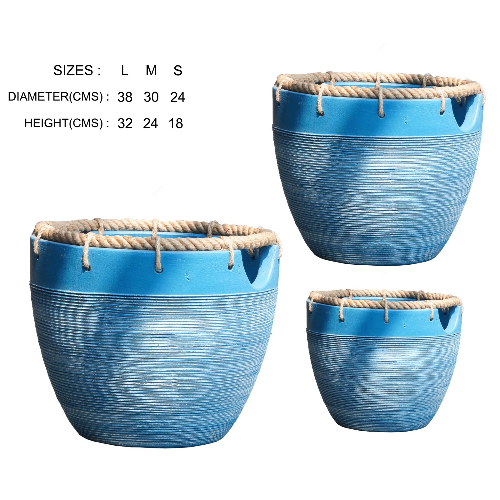 Rim Rolled - Nila Terracotta Planter| Set of 3 - Image 4