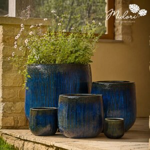 Velvet reactive glaze ceramic planter