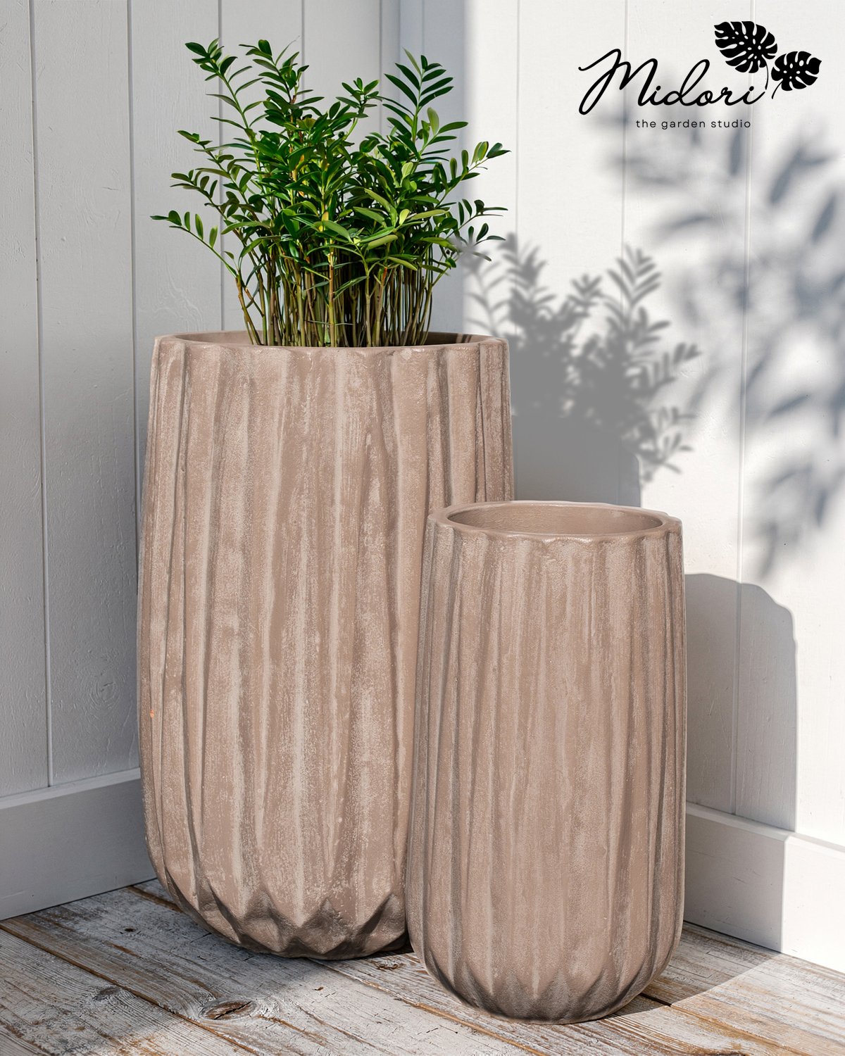 Akari Terracotta Planter | Set of 2 | Origami collection - Image 3